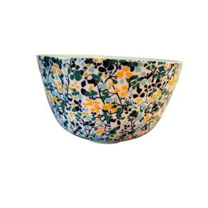 Liberty for Anthropologie Bowl, Green Yellow Blue Flower, Cottagecore Spring